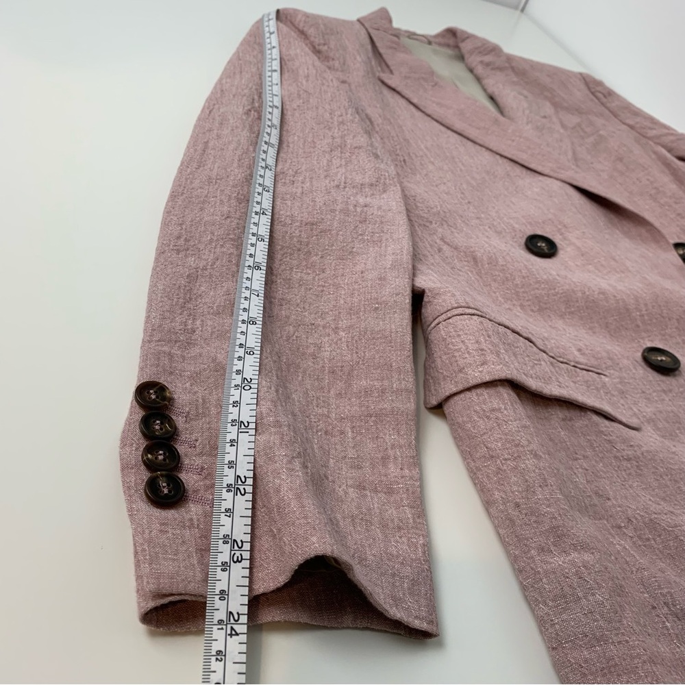 Brunello Cucinelli Linen Blazer Womens Pink Double Breasted Sz 40 Italy - Picture 6 of 16